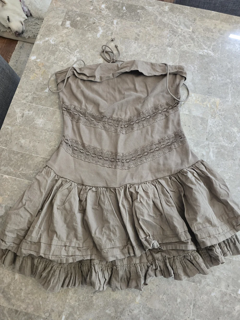 Free People Bliss Ruffle Mini Dress Sz M